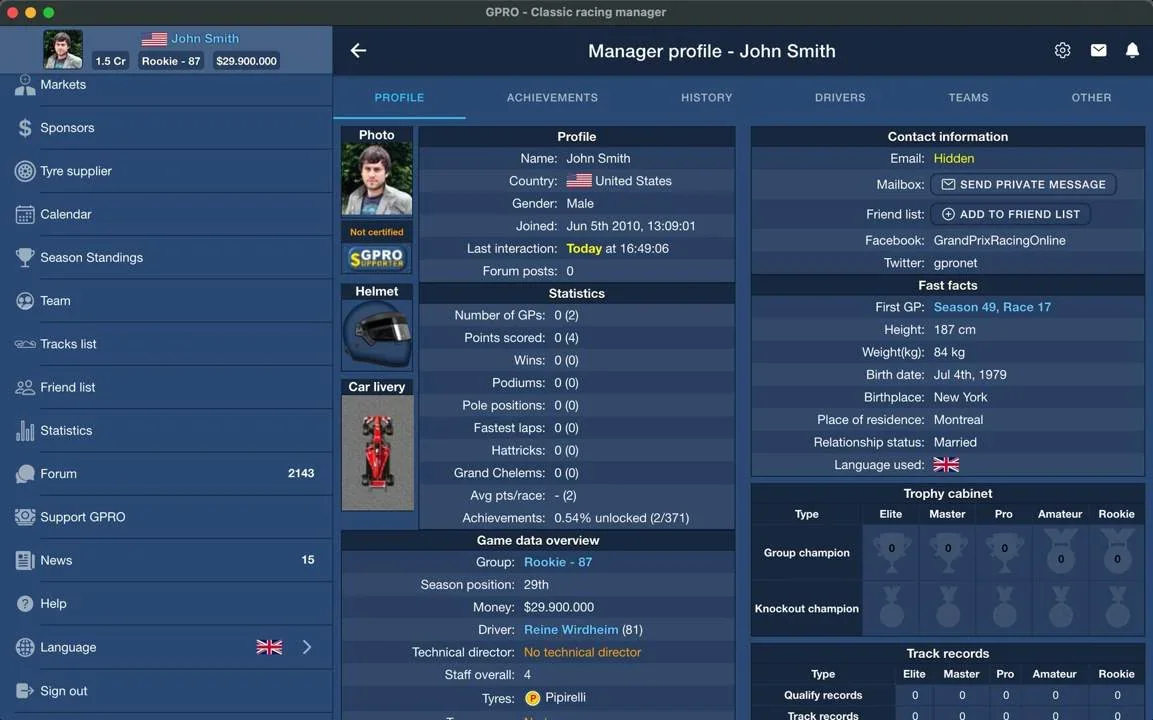 GPRO - Classic racing manager PC system requirements screenshot