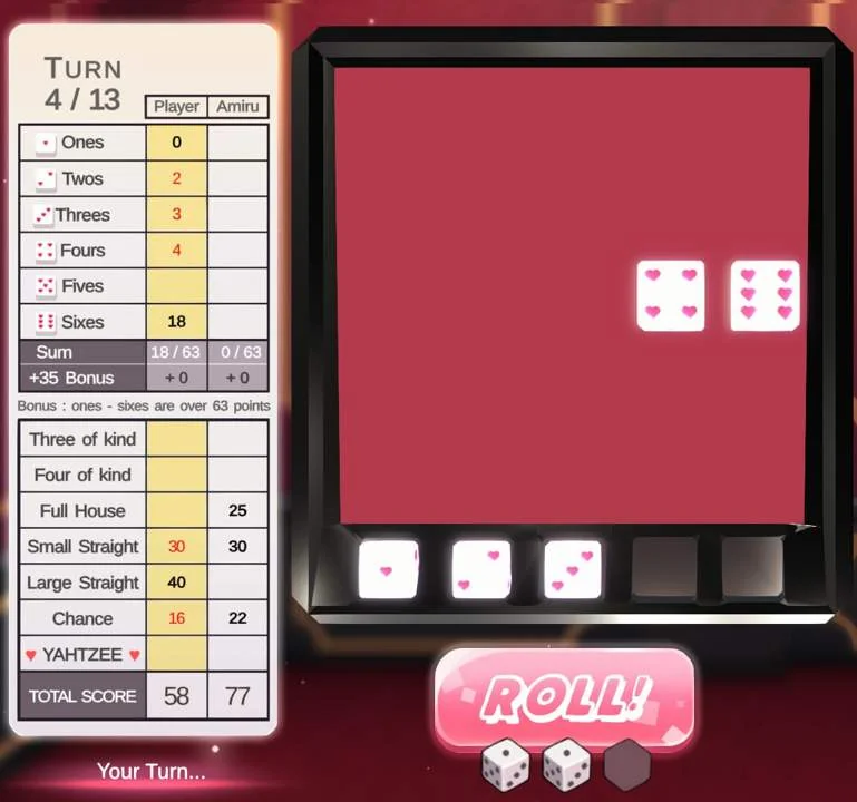 yahtzee girl PC system requirements screenshot